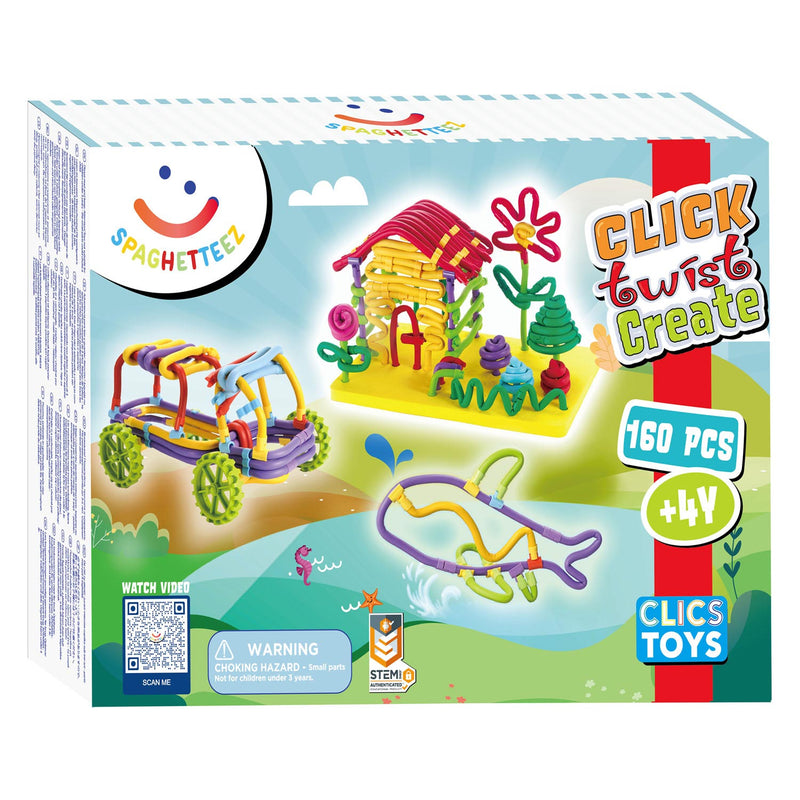 Afbeelding laden in galerijviewer, Clics spaghetteez 3d art flexibele bouwstaafjes, 160dlg.
