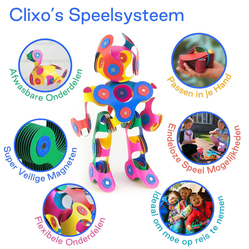Afbeelding laden in galerijviewer, Clixo Magnetisch Bouwspeelgoed Rainbow Pack, 42dlg.
