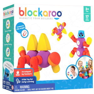 Blockaroo magnetische foam blokken dieren, 17dlg.