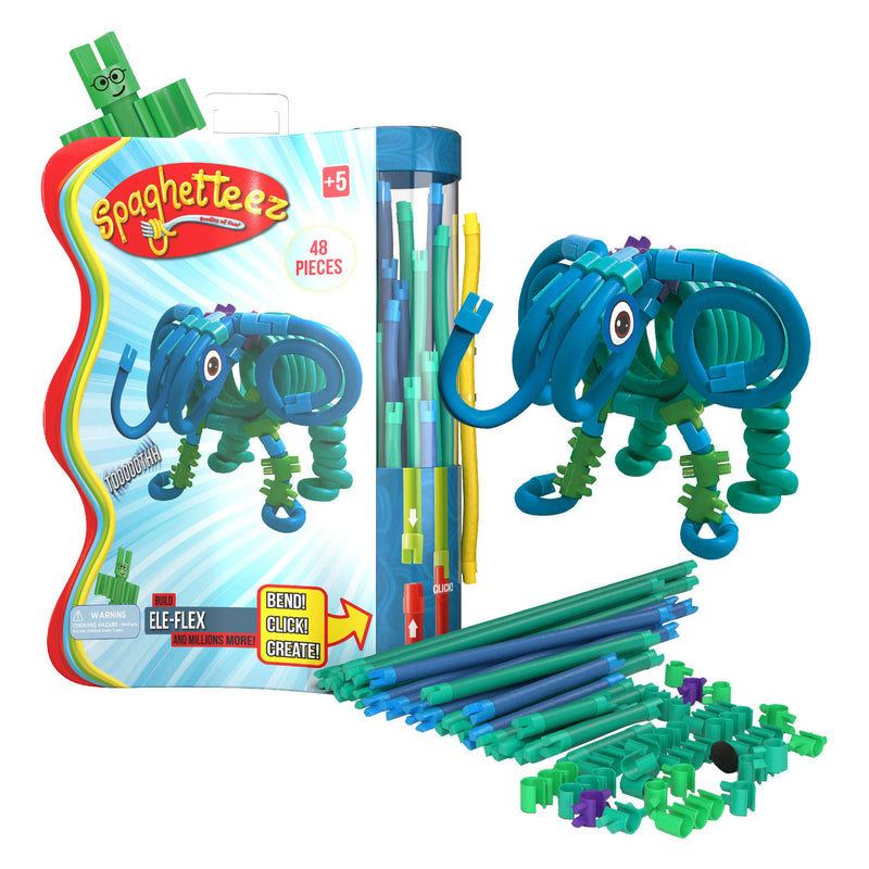 Afbeelding laden in galerijviewer, Clics spaghetteez ele-flex olifant flexibele bouwstaafjes, 48dlg.
