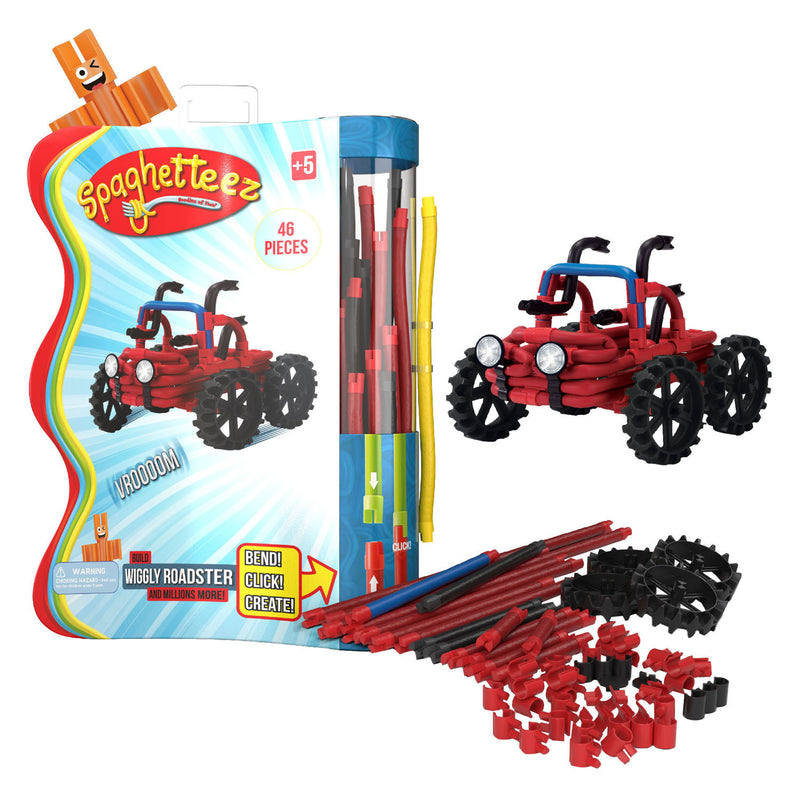 Afbeelding laden in galerijviewer, Clics spaghetteez wiggly roadsters flexibele bouwstaafjes, 46dlg.
