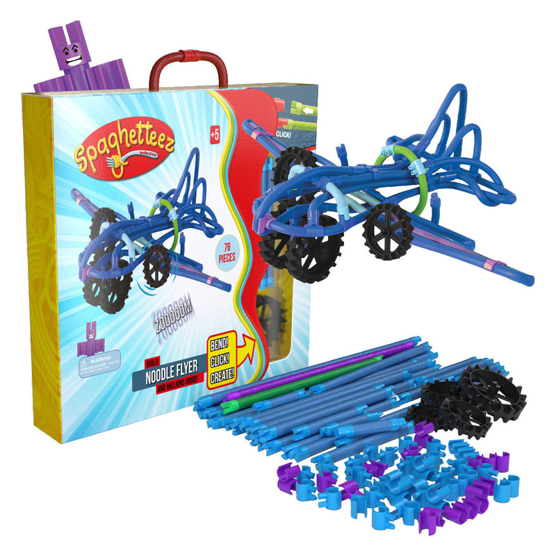 Afbeelding laden in galerijviewer, Clics spaghetteez noodle flyer vliegtuig flexibele bouwstaafjes, 76dlg.
