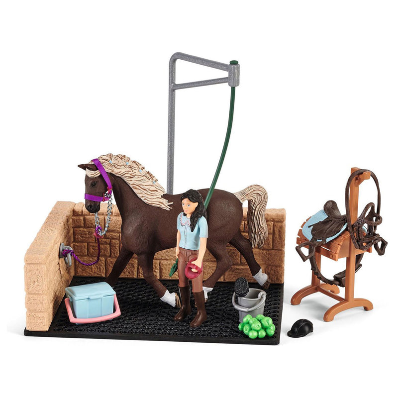 Afbeelding laden in galerijviewer, Schleich horse club paardenwasbox met emily en luna van hor 42438
