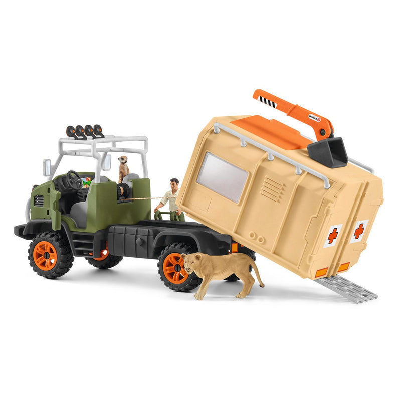Afbeelding laden in galerijviewer, Schleich wild life grote reddingswagen voor dieren 42475
