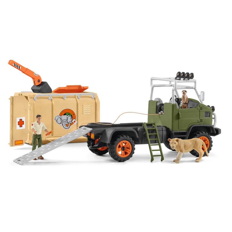 Afbeelding laden in galerijviewer, Schleich wild life grote reddingswagen voor dieren 42475
