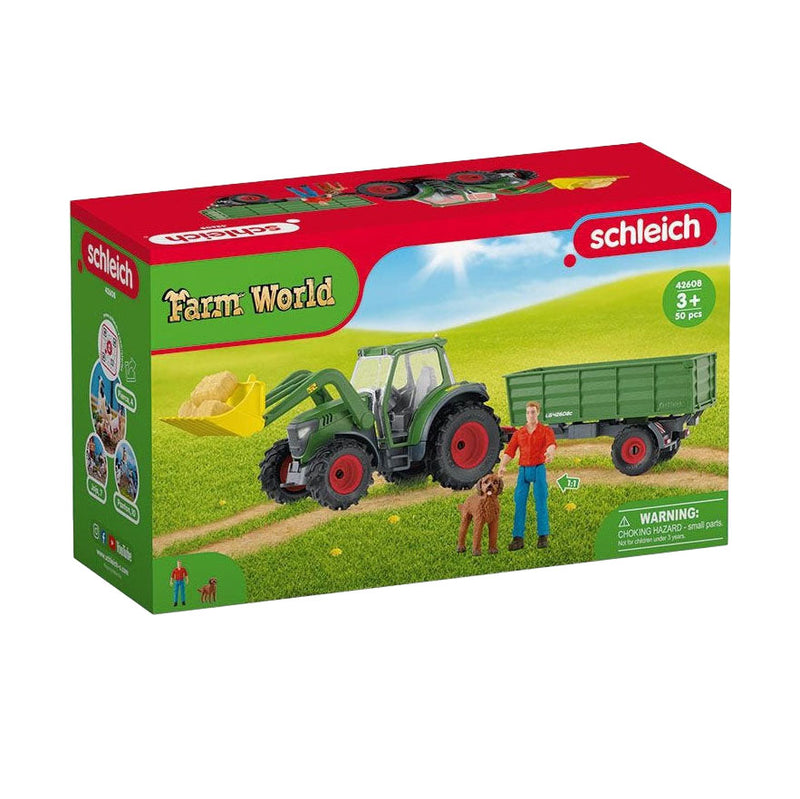 Afbeelding laden in galerijviewer, Schleich farm world tractor met aanhanger 42608
