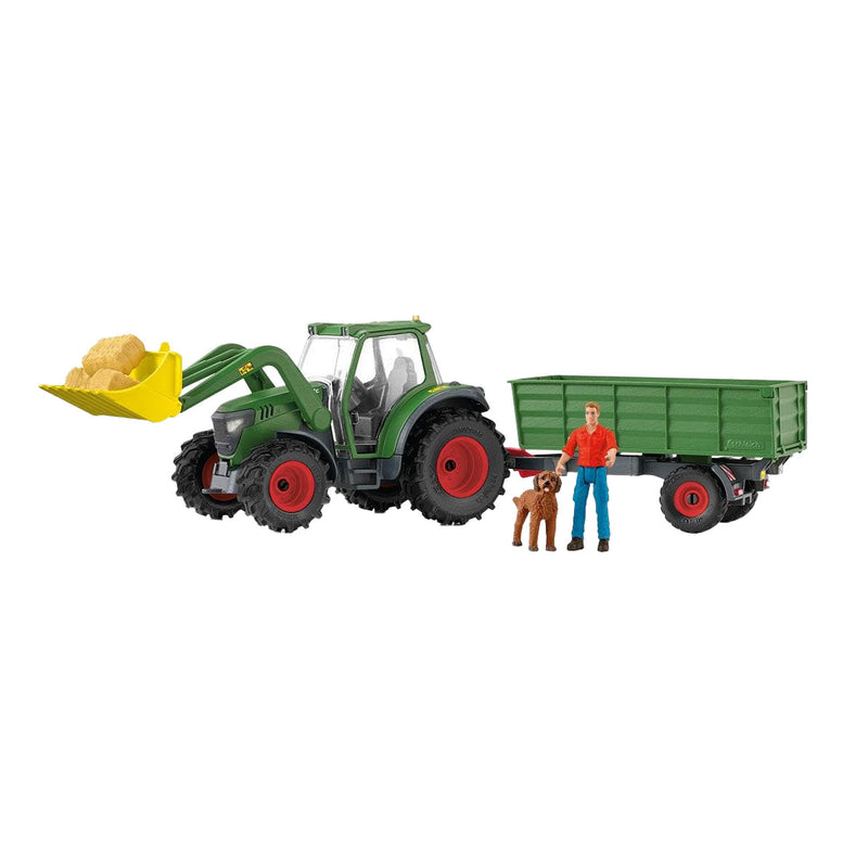 Afbeelding laden in galerijviewer, Schleich farm world tractor met aanhanger 42608
