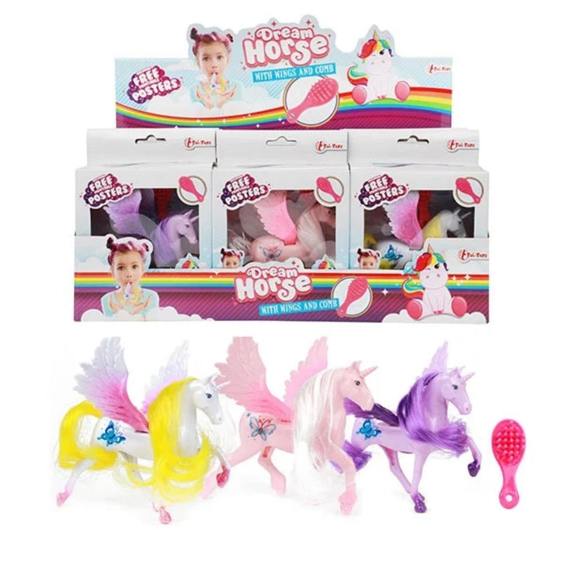 Afbeelding laden in galerijviewer, Toi-toys toi toys dream horse eenhoorn pegasus met borstel

