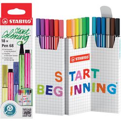 Stabilo pen 68 zig zag viltstiften - 18dlg.