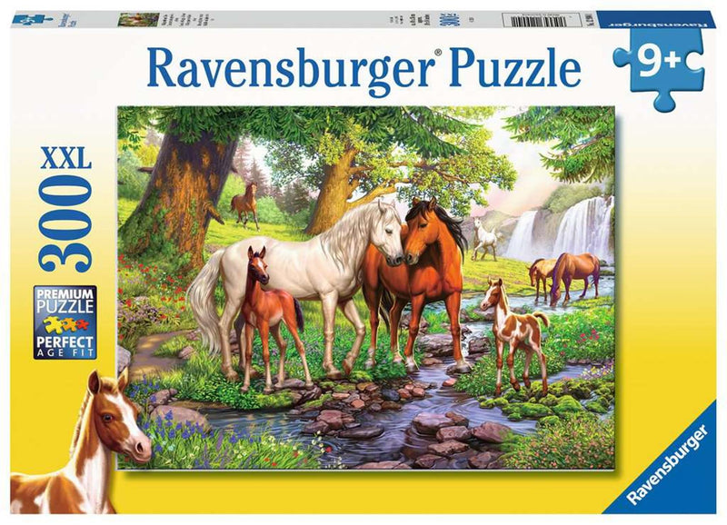 Afbeelding laden in galerijviewer, Ravensburger puzzel wilde paarden bij de rivier 300 stukjes
