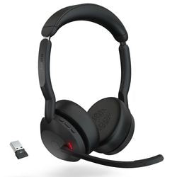 Jabra evolve2 55, uc on-ear headset (zwart, stereo, usb-a, link380a, gecertificeerd voor google meet en zoom)