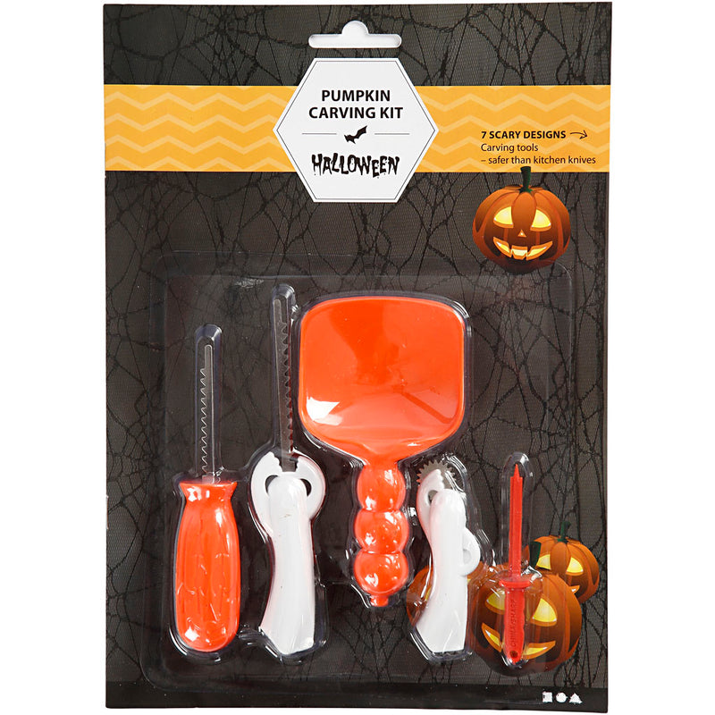 Afbeelding laden in galerijviewer, Creativ company pompoen snijset halloween 5-delig knutselset.
