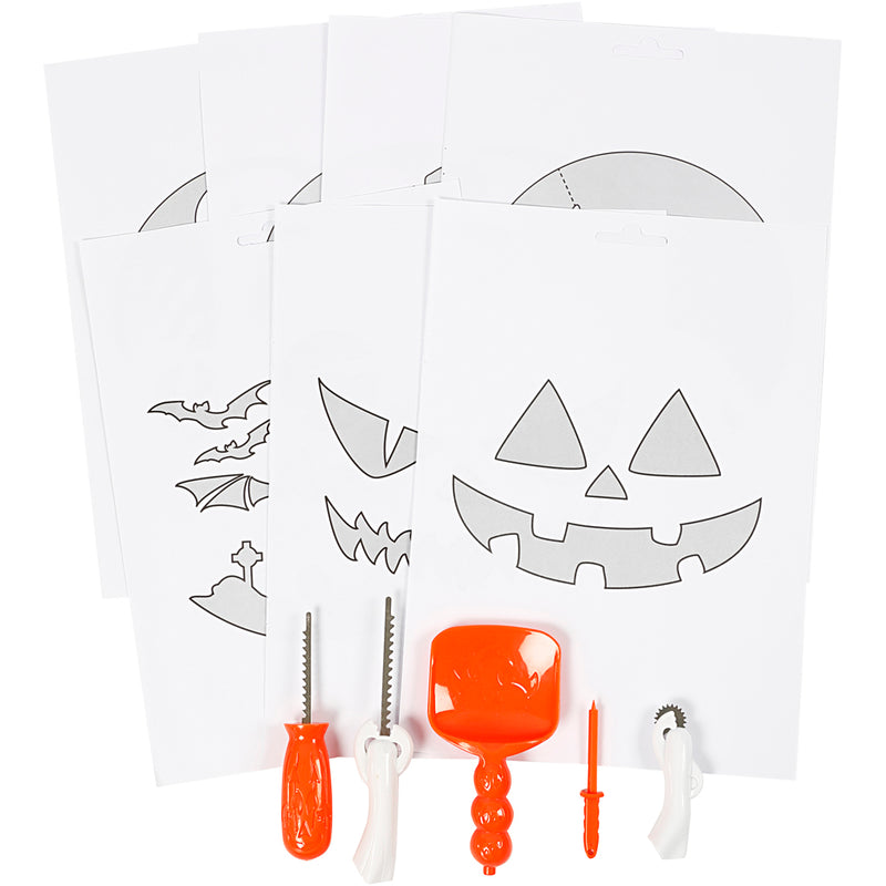 Afbeelding laden in galerijviewer, Creativ company pompoen snijset halloween 5-delig knutselset.
