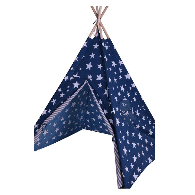 Afbeelding laden in galerijviewer, Tipi tent blauw met sterren
