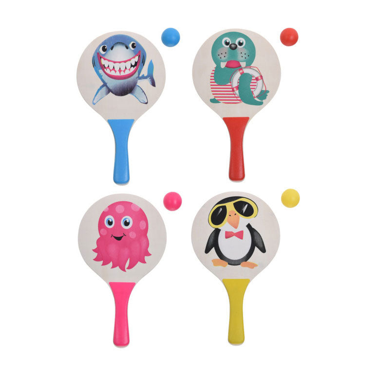 Afbeelding laden in galerijviewer, Beachball Set Zeedieren, van Hout
