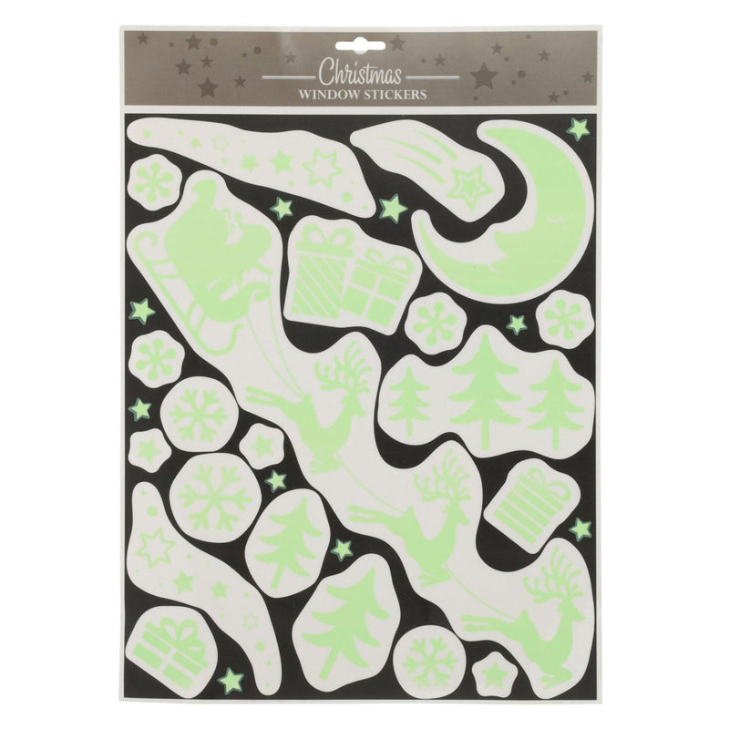Afbeelding laden in galerijviewer, Raamstickers glow in the dark kerst

