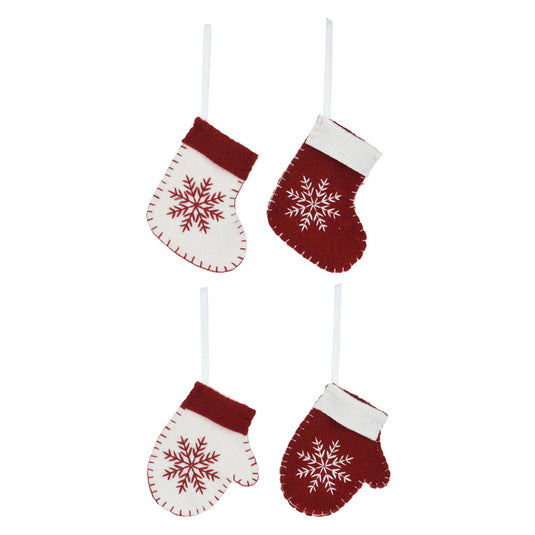 kerst sok rood wit, 10cm