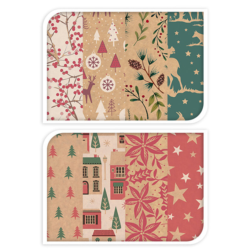 Afbeelding laden in galerijviewer, Inpakpapier Kraft Set Kerst
