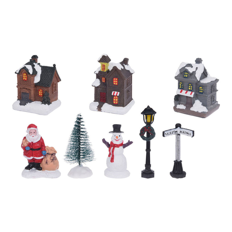 Afbeelding laden in galerijviewer, Kerstdorp met led, 10dlg.
