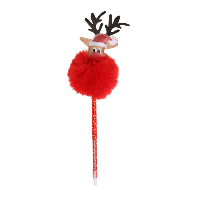 Afbeelding laden in galerijviewer, Balpen Kerst met Pompom, 25cm
