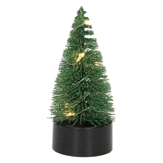 Kerstboom glitter led, 10cm