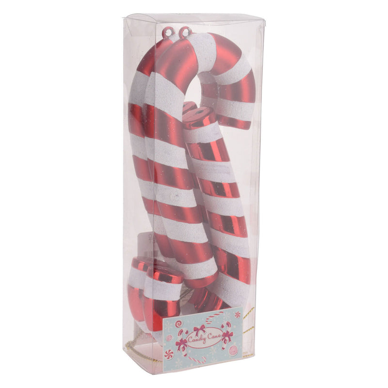 Afbeelding laden in galerijviewer, Kersthanger Zuurstok Rood 17cm, 4st.
