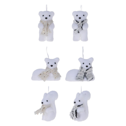 Kersthanger winterdieren, set van 24