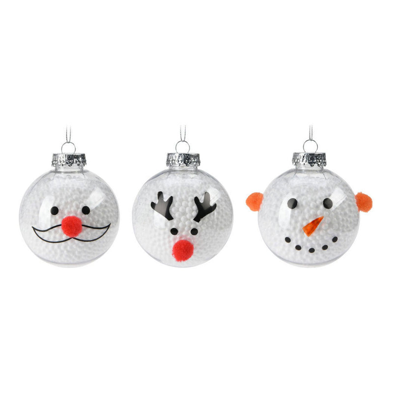 Afbeelding laden in galerijviewer, Kerstbal Sneeuwpop 8cm, Set van 12 stuks
