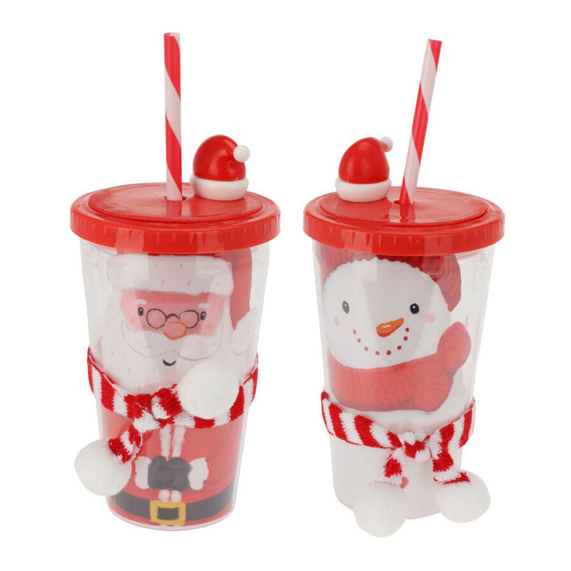 Afbeelding laden in galerijviewer, Drinkbekers Kerst met Rietje, Set van 12 stuks
