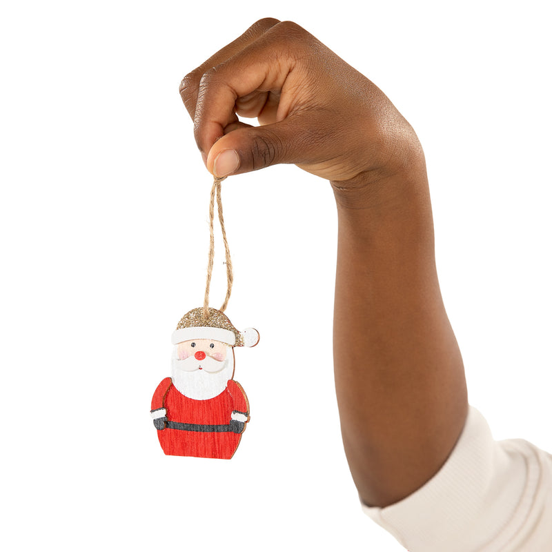 Afbeelding laden in galerijviewer, Houten kerstboomhangers, 8st.
