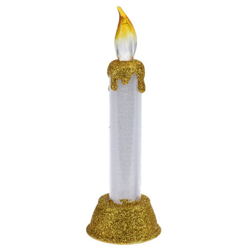 Afbeelding laden in galerijviewer, Ledkaars met Kerstglitters, 15cm.
