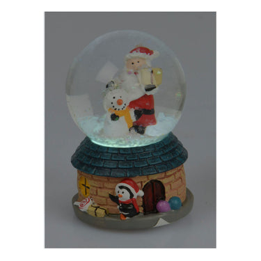 Knus Waterbal met Kerstman met Led, 4, 5cm