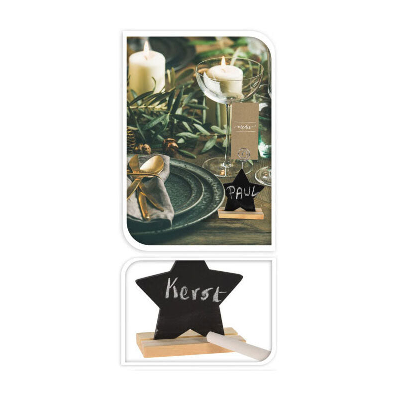 Afbeelding laden in galerijviewer, Naamkaarthouder krijtbord kerst, 13cm

