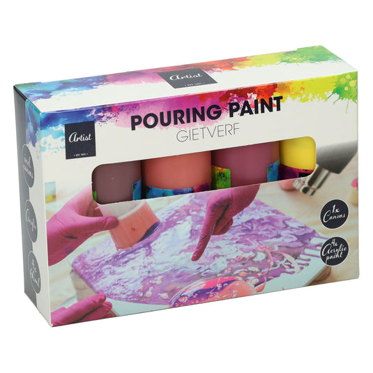 Pouring acyrlverf, 4 kleuren