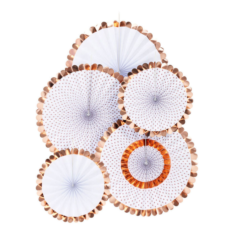 Afbeelding laden in galerijviewer, Waaier rose goud set van 5st.
