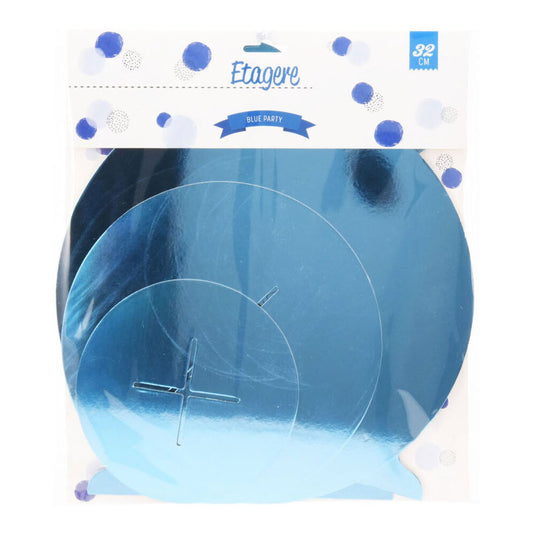 Etagere karton 3 laags blauw