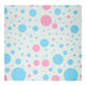 Cadeaupapier blauw roze stippen, 4mtr.