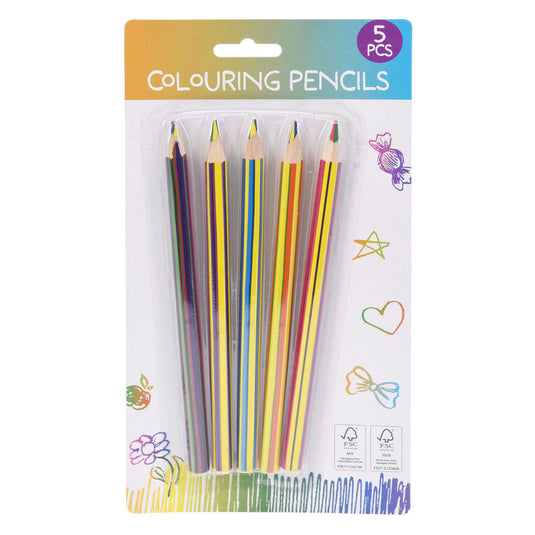 Jumbo kleurpotloden multicolor, 5st.
