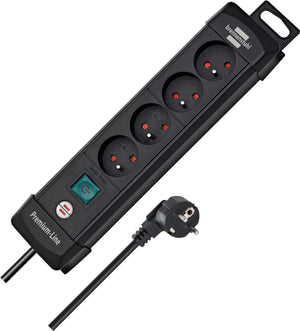 Brennenstuhl premium-line stekkerdoos 4-voudig zwart 1,8m h05vv-f 3g1,5 *fr be*