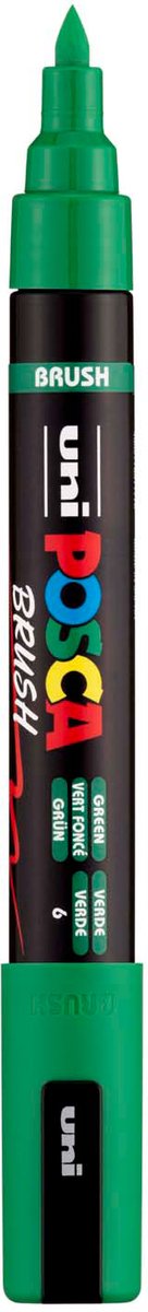 Posca uni brushmarker pc5br groen - brushpunt 1-4 mm