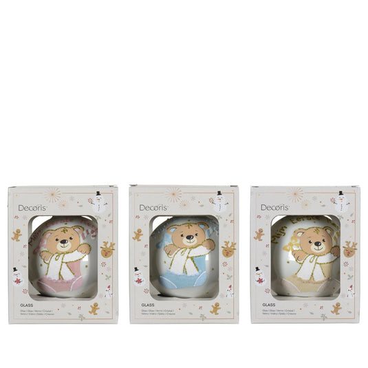 Decoris kerstbal mijn eerste kerst ã˜10cm glas 3 assorti