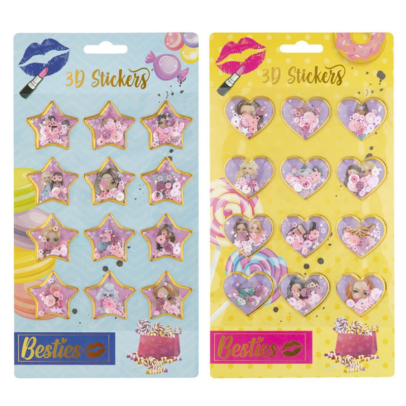 Afbeelding laden in galerijviewer, Grafix besties 3d glitter stickers pak a 12 stuks
