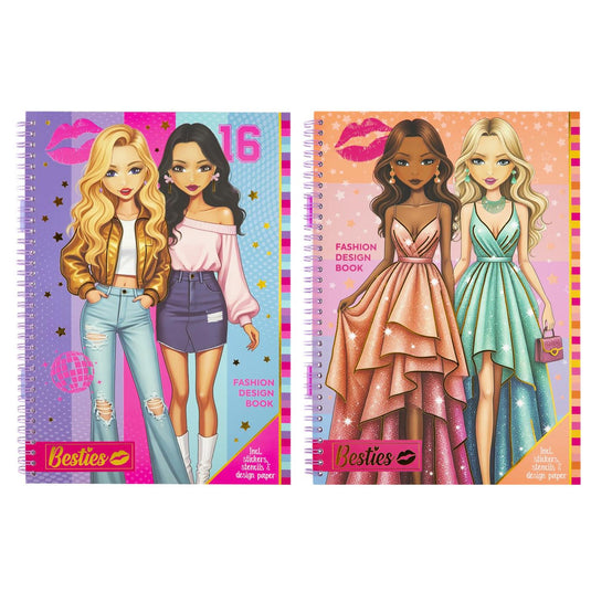 Besties creative craft group mode ontwerpboek a4 met accessoires voor kinderen.