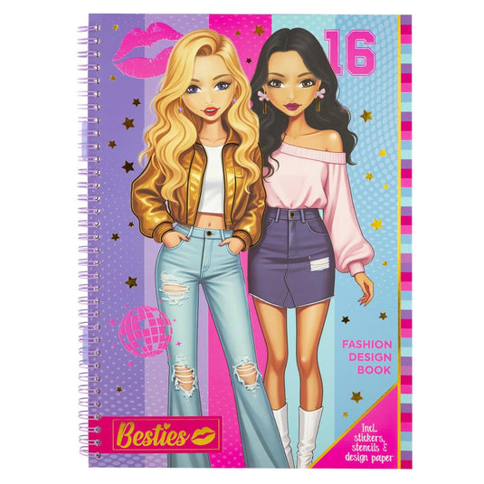 Besties creative craft group mode ontwerpboek a4 met accessoires voor kinderen.