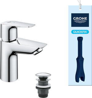 Grohe start edge wastafelkraan - s-size - push-open waste - chroom