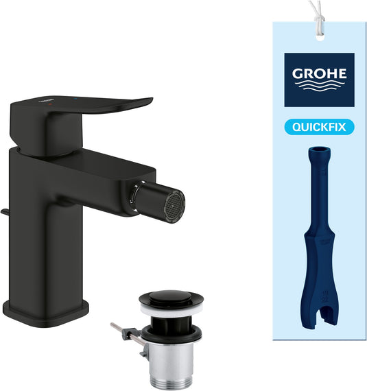 Grohe dice bidetkraan - aquacalibrator - inclusief pop-up waste - matte black