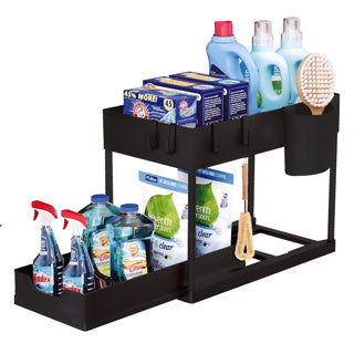 Nexxt multifunctioneel opbergrek zwart | 2 stuks