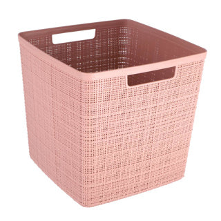 Afbeelding laden in galerijviewer, Curver jute opbergmand cube 17l rose dawn | 2 stuks
