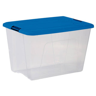 Afbeelding laden in galerijviewer, Iris topbox opbergbox 60l 57.5x39x36.5 cm blauw transparant
