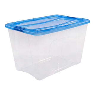 Afbeelding laden in galerijviewer, Iris topbox opbergbox 60l 57.5x39x36.5 cm blauw transparant

